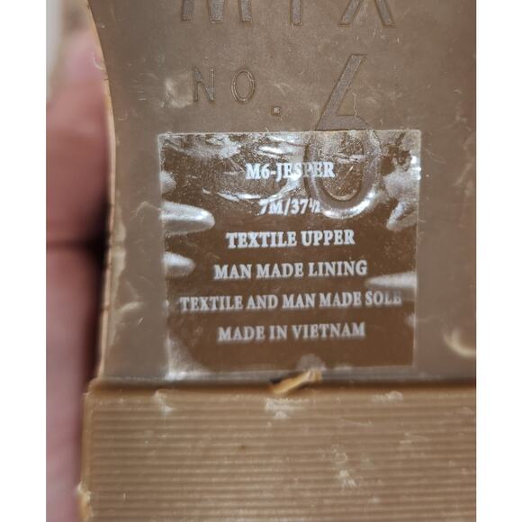 MIX NO. 6 Jesper Platform Sandal Womens 7M Beige Faux Suede Cork Wedge Heel Boho - Picture 3 of 11